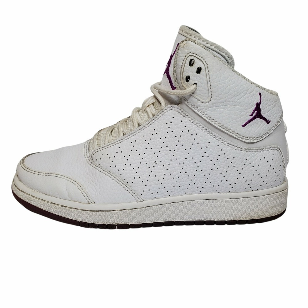Jordan 1 Flight 5 Premium Perforated  Girls‎ Size 5 Youth White Shoes 881439-116
